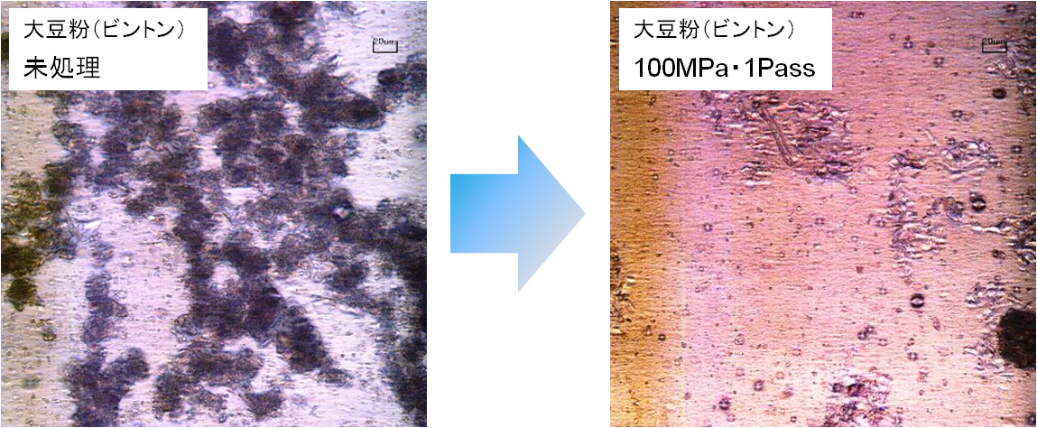 大豆粉の破砕